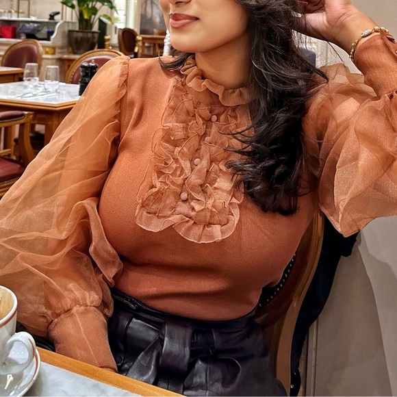 Zara Tops Zara Organza Knit Top Poshmark